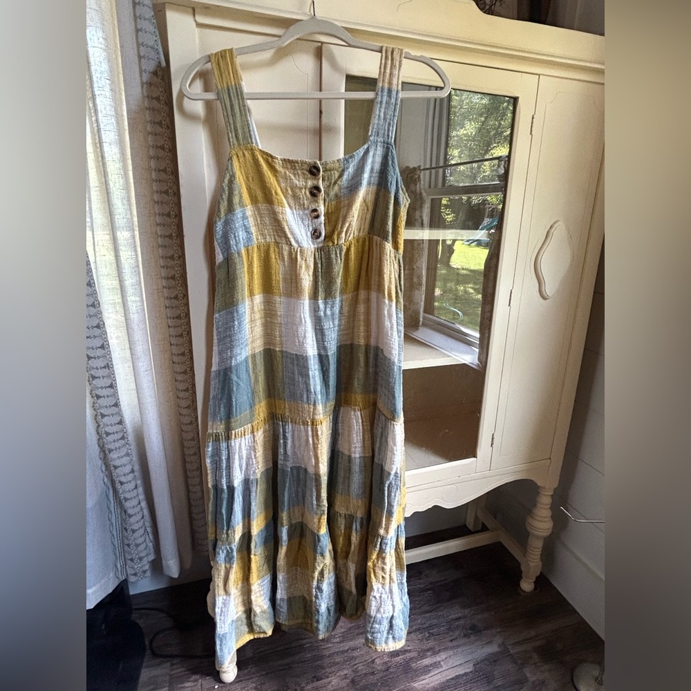 Easel Multicolor Plaid Maxi Dress